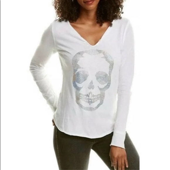 ZADIG & VOLTAIRE Tunisien Skull long Sleeve Tee - Picture 1 of 9